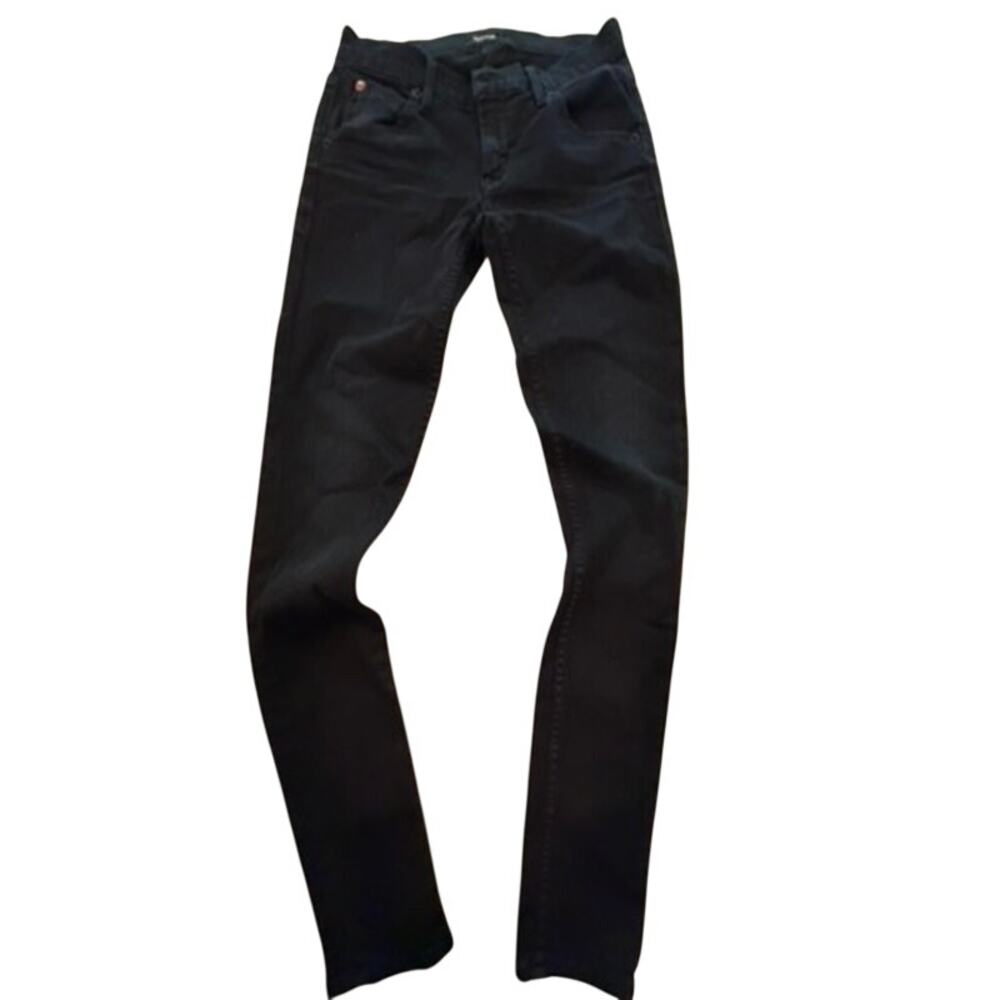 Hudson Lydia Mid Rise Skinny Jeans Black Size 24 Womens Jeans